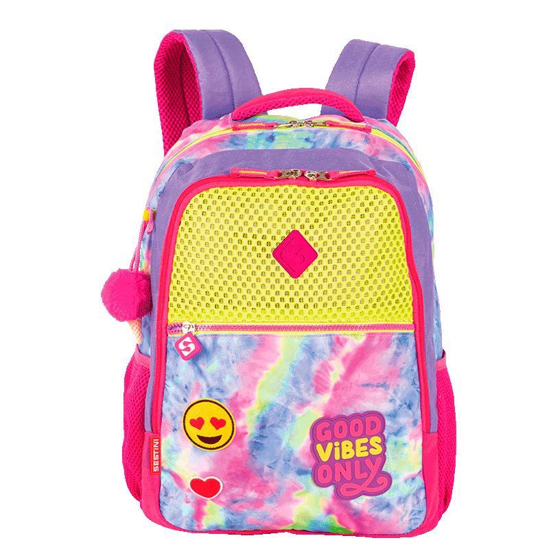 Mochila Grande Sestini Good Vibes - Colorido em Oferta na Shopee