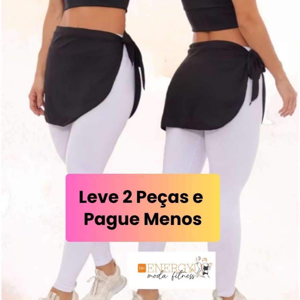 Kit 2 Tapa Bumbum Estilo Saia Fitness Roupas de Academia Feminina