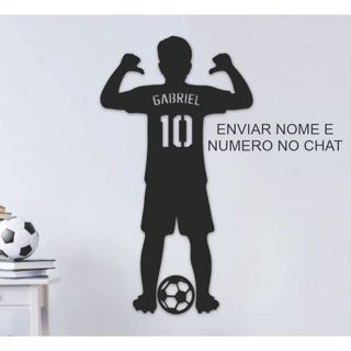 Quadro Aplique MDF- Jogador de Futebol - Nome e Número Personalizado em Oferta na Shopee