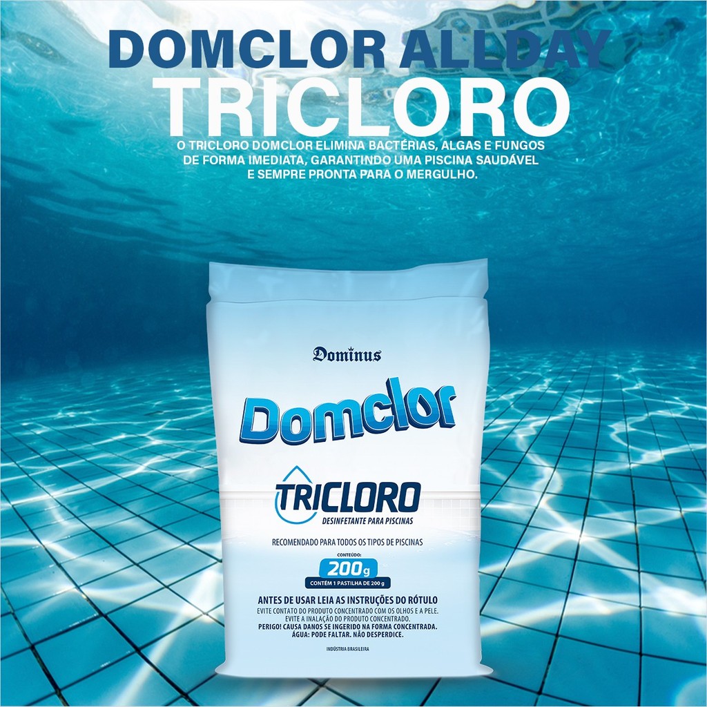 Tablete Tripla Ação Cloro Domclor 200g Para Piscinas · foto 2