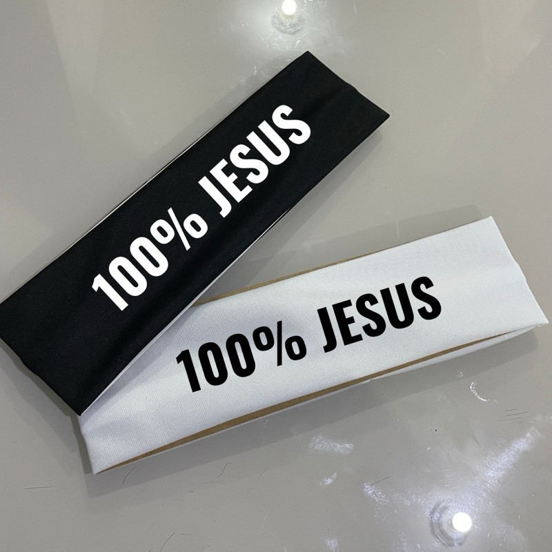 Faixas Neymar 100% Jesus - Branca e Preta - Faixas Testeiras - Estampa em DTF - Costura de Conforto ATENÇÃO