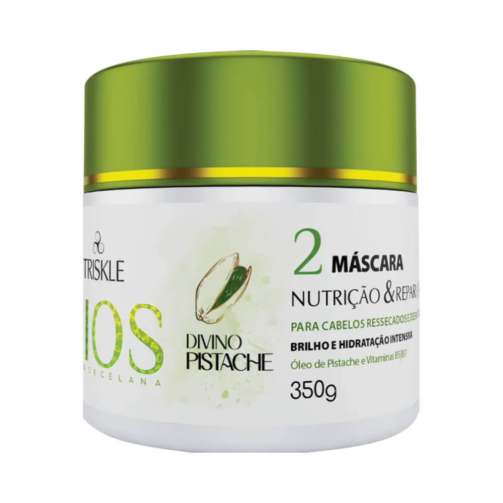 Máscara Capilar Triskle Fios de Porcelana Divino Pistache 350g em Oferta na Shopee