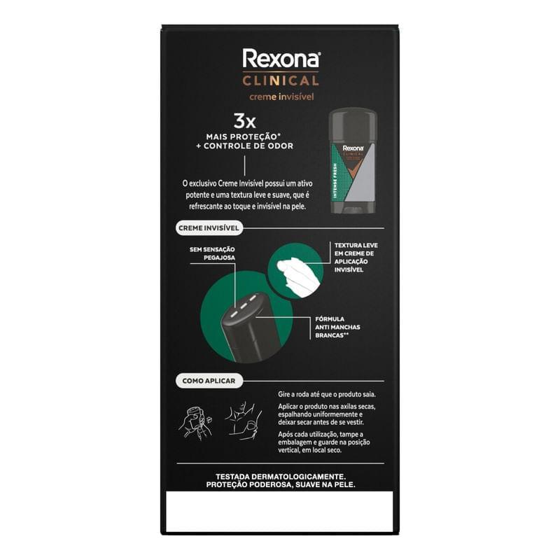 Desodorante Antitranspirante em Creme Rexona Men Clinical Intense Fresh 96h 58g — imagem 2 de 2