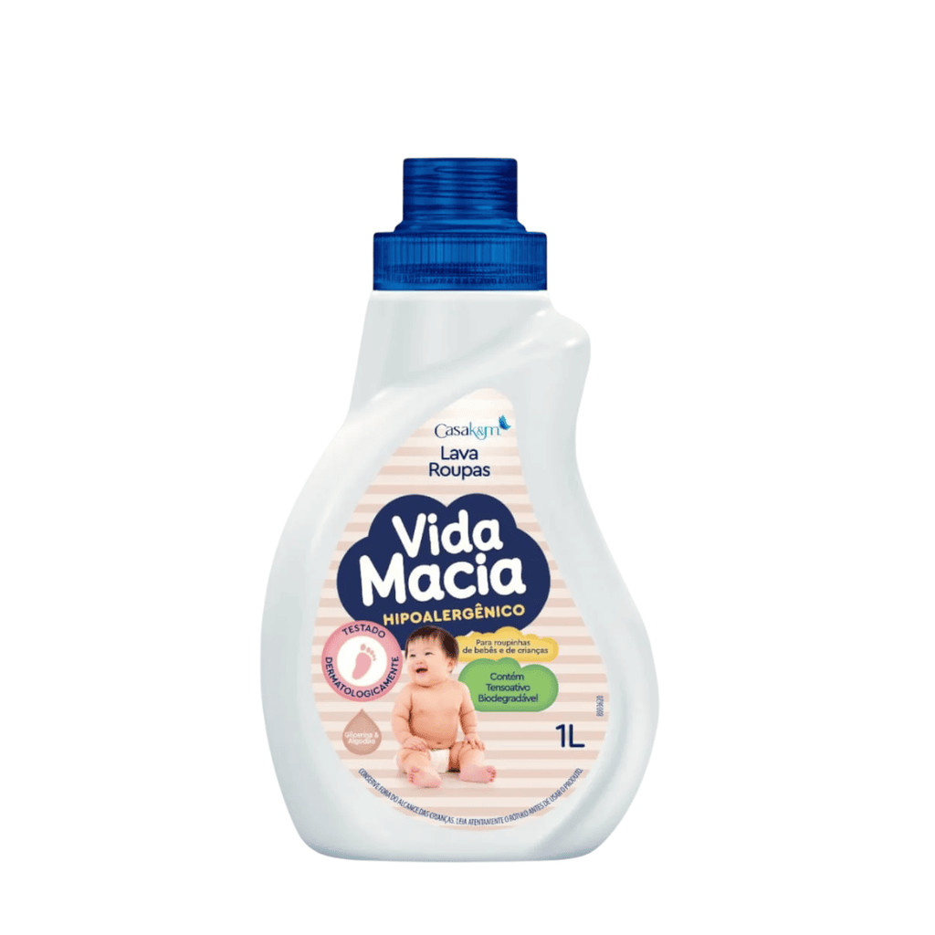 LAVA ROUPAS LIQUIDO GLICERINA E ALGODAO 1L VIDA MACIA em Oferta na Shopee