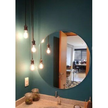 Espelho Redondo 60x60 Moderno Lapidado em Oferta na Shopee