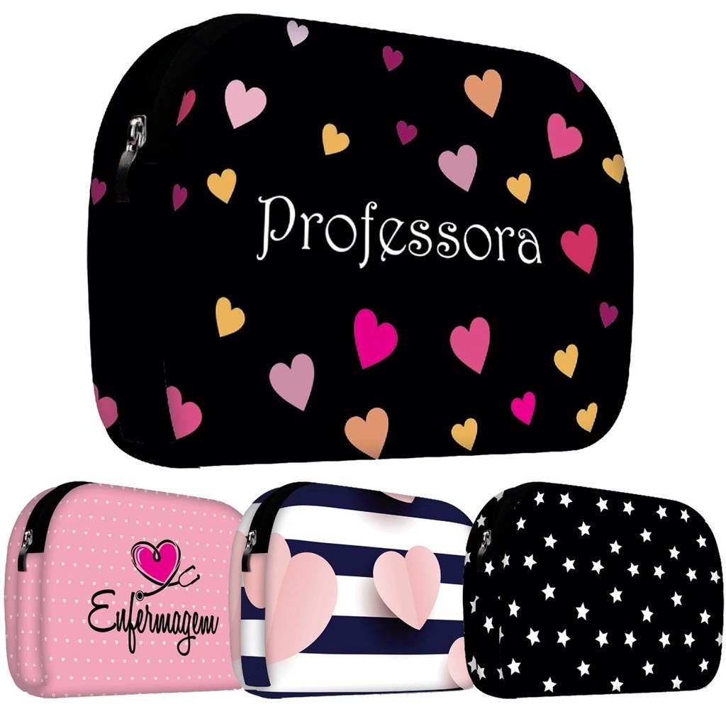 Necessaire de Mão em Neoprene Bolsa Feminina Organizadora Presente Mulheres Professora Mãe - ISOPRENE - Várias Estampas — imagem 2