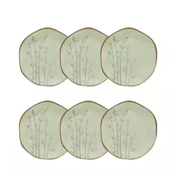 Conjunto de 6 Pratos Sobremesa 21,5cm Ryo Bambu