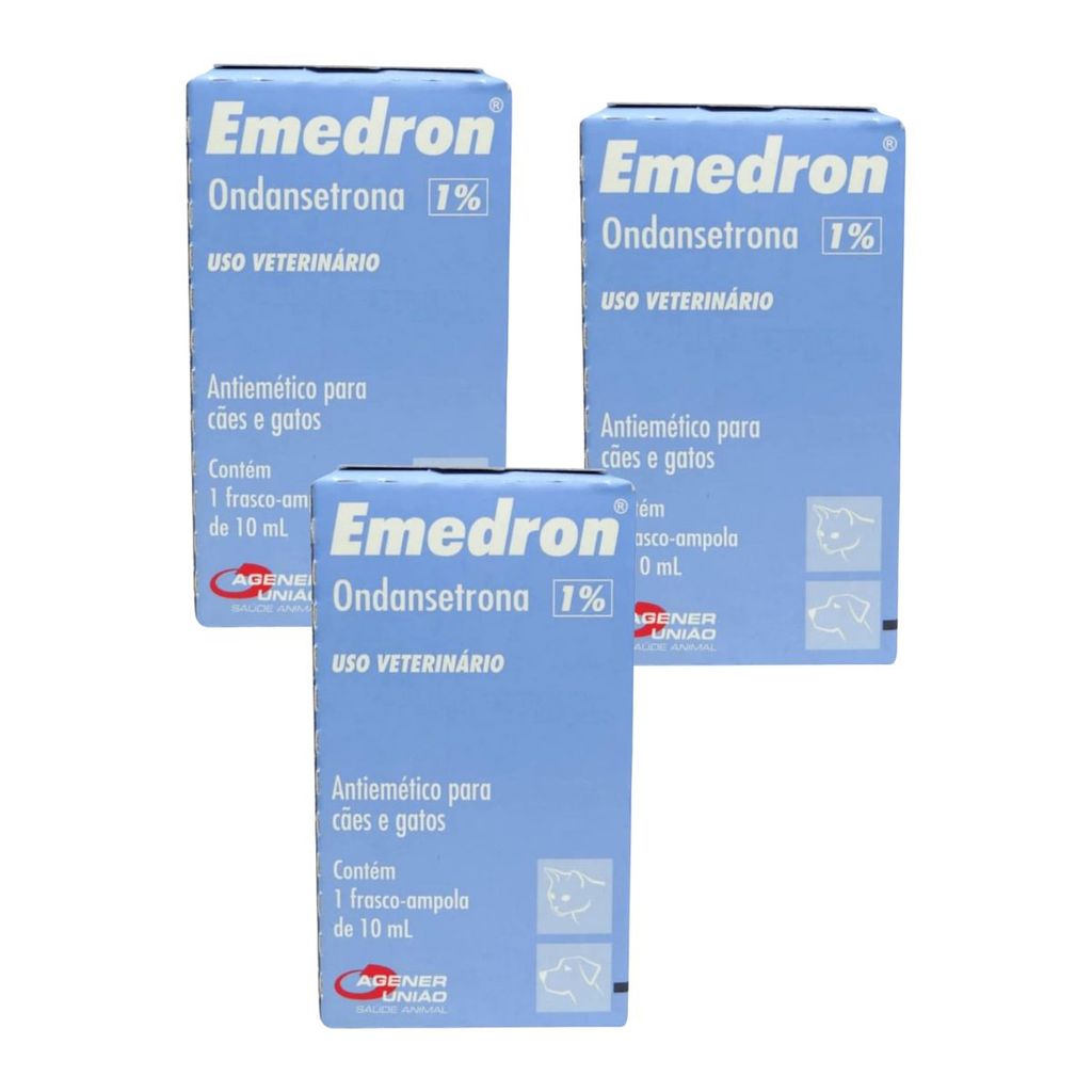 Kit 03 Emedron Líquido Cães Gatos 1% 10mg 10ml Ondansetrona em Oferta na Shopee
