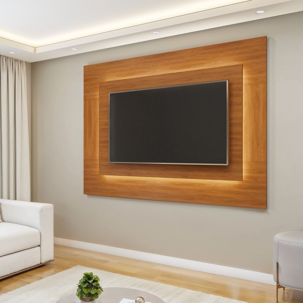 Painel para Tv 58 Polegadas 100% Mdf com Led Grécia Naturalle em Oferta na Shopee