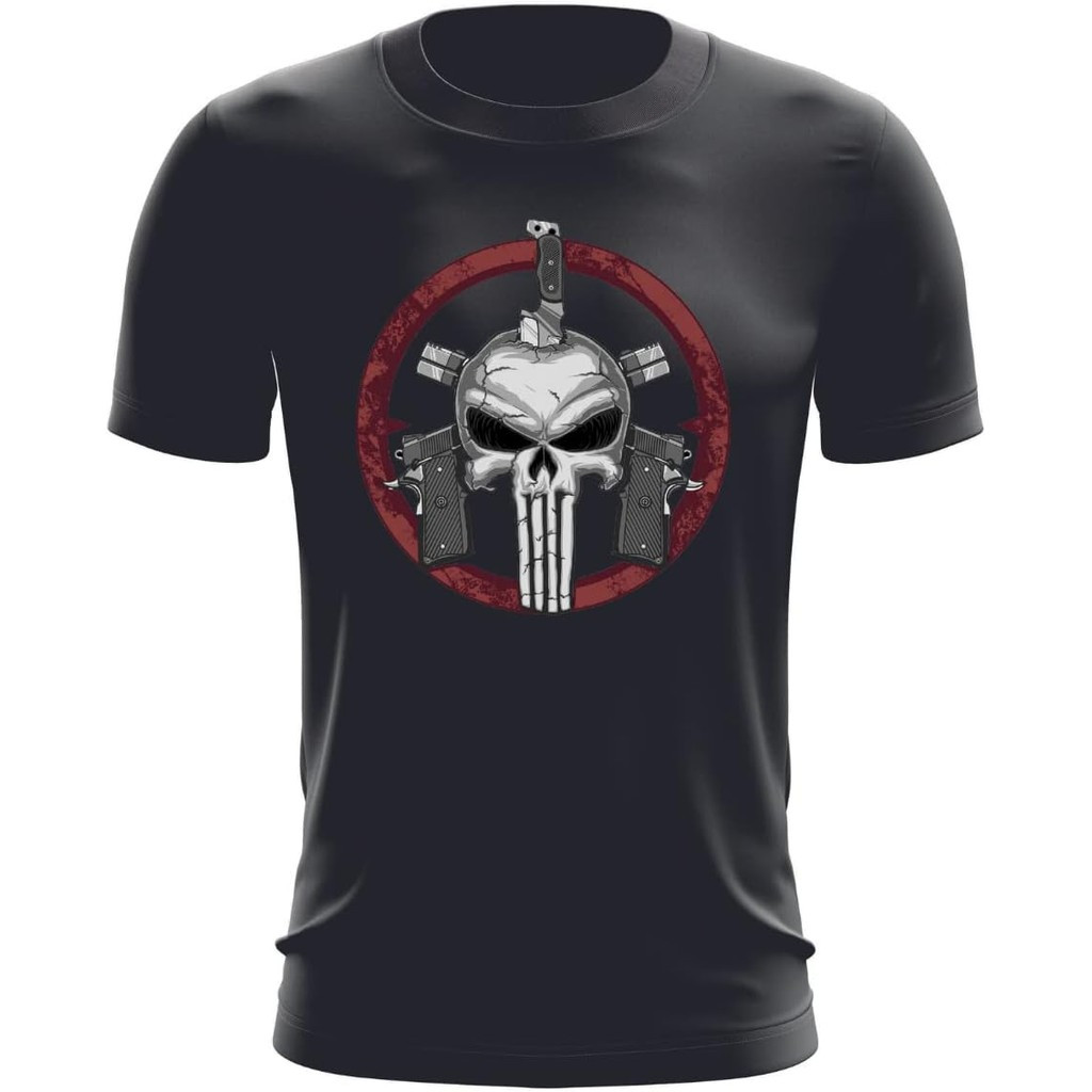 [Camiseta Premium em Algodão Puro]GXG Camiseta Militar Operacional BOPE Faca Na Caveira Skull Blusa Unissex