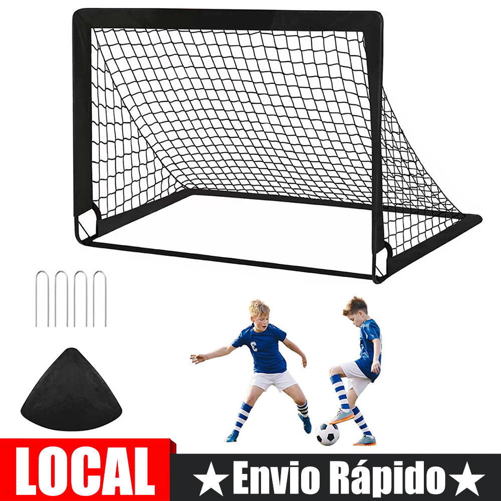 Gol de treinamento de futebol infantil preto