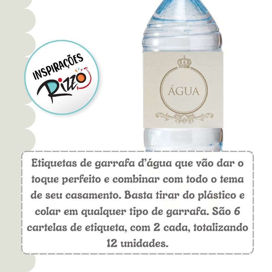 Adesivo Rótulo de Garrafa - Casamento Clássico - 12 unidades - Cromus - Rizzo · foto 2