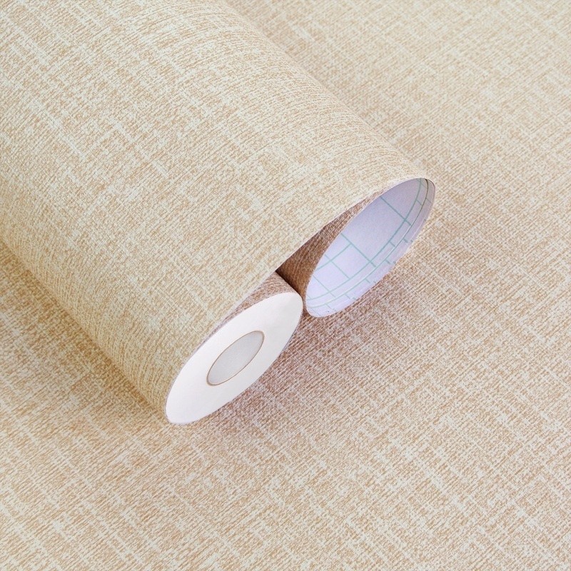 1PC Papel de Parede Autoadesivo de Juta Bege - Descolar em Oferta na Shopee
