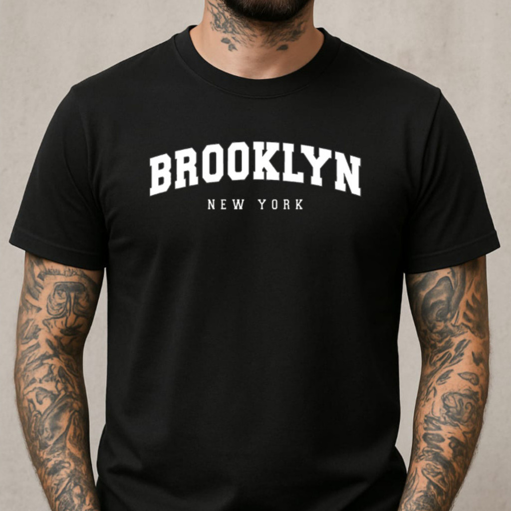 Camiseta Camisa 100% Algodão Premium Streetwear Brooklyn New York Lançamento Envio Imediato Varias Cores!! Plus Size