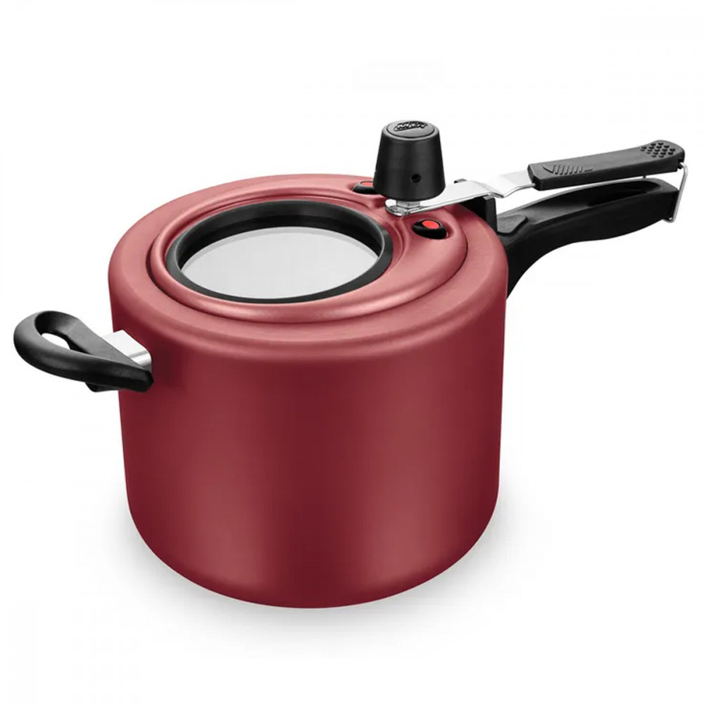 Panela de Pressão Antiaderente 4,5L Com Visor Superior Cereja MTA - 6033 em Oferta na Shopee