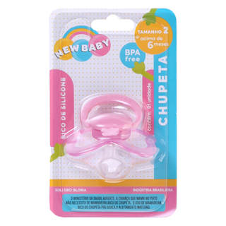 Chupeta New Baby Palhacinho Silicone Lisa Fase 2  Rosa em Oferta na Shopee