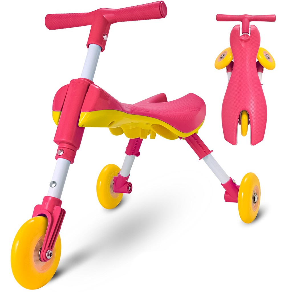 Bicicleta De Equilíbrio Infantil Sem Pedal Triciclo Rosa Dobrável Para Crianças em Oferta na Shopee