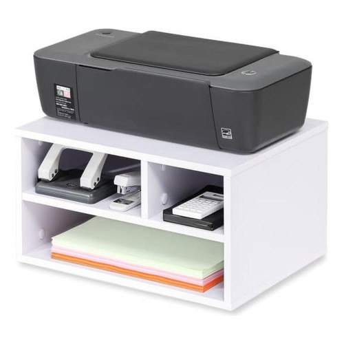 Suporte Elevado p/ Impressora e Monitor 45cm Mdf Prateleira de Escritório organizador multiuso