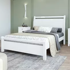 Cama Lopas Casal 1,40 Reali 2022 Branco