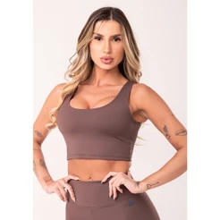 TOP CROPPED FITNESS FEMININO COM RECORTES OASIS DLK