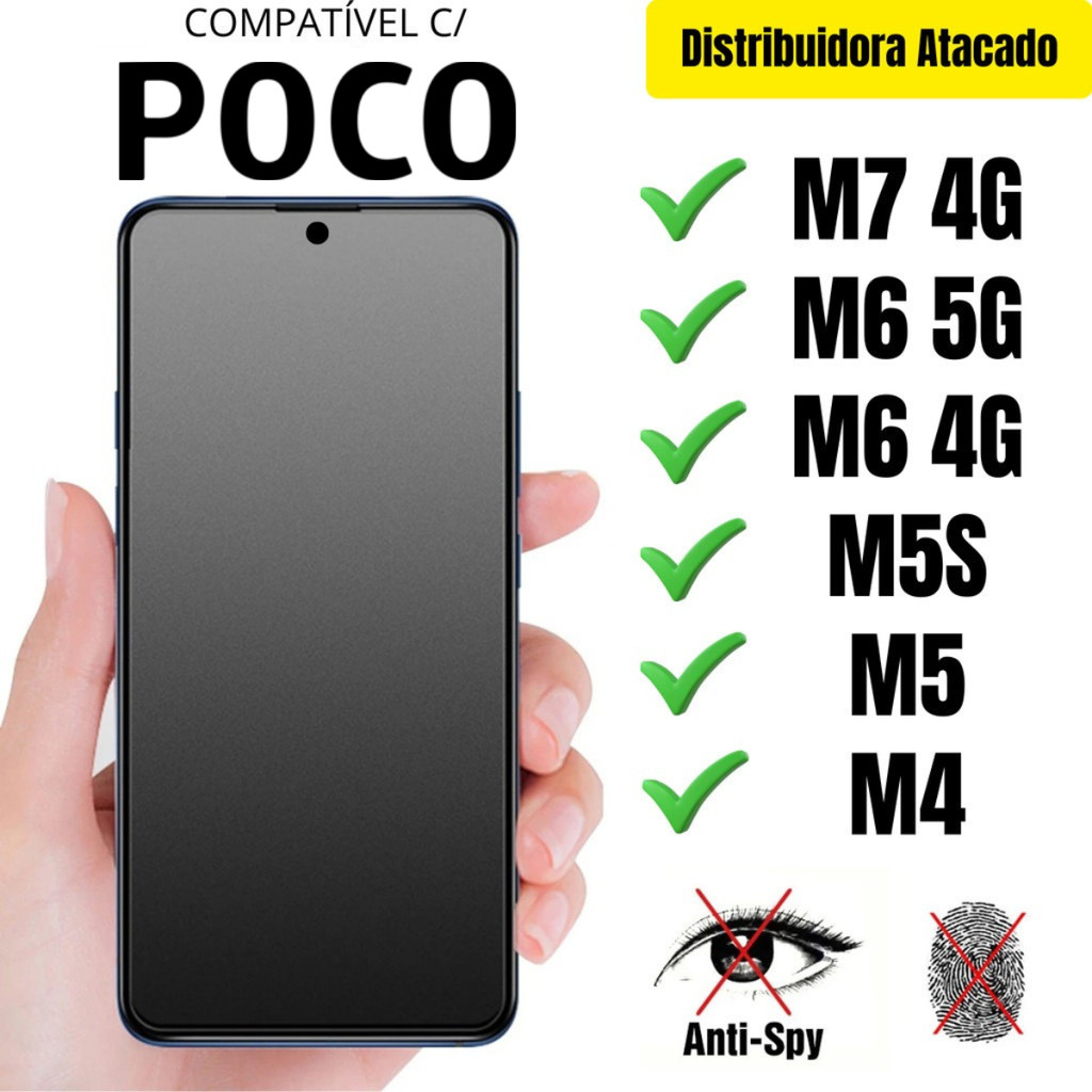 Película Cerâmica Privacidade Fosca 3D P/ Poco M7 / M6 / M5S / M5 / M4 Matte AntiSpy - Envio Rápido em Oferta na Shopee