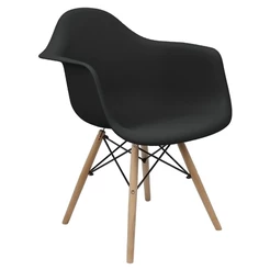 Cadeira Charles Eames Eiffel Design Wood Com Braços