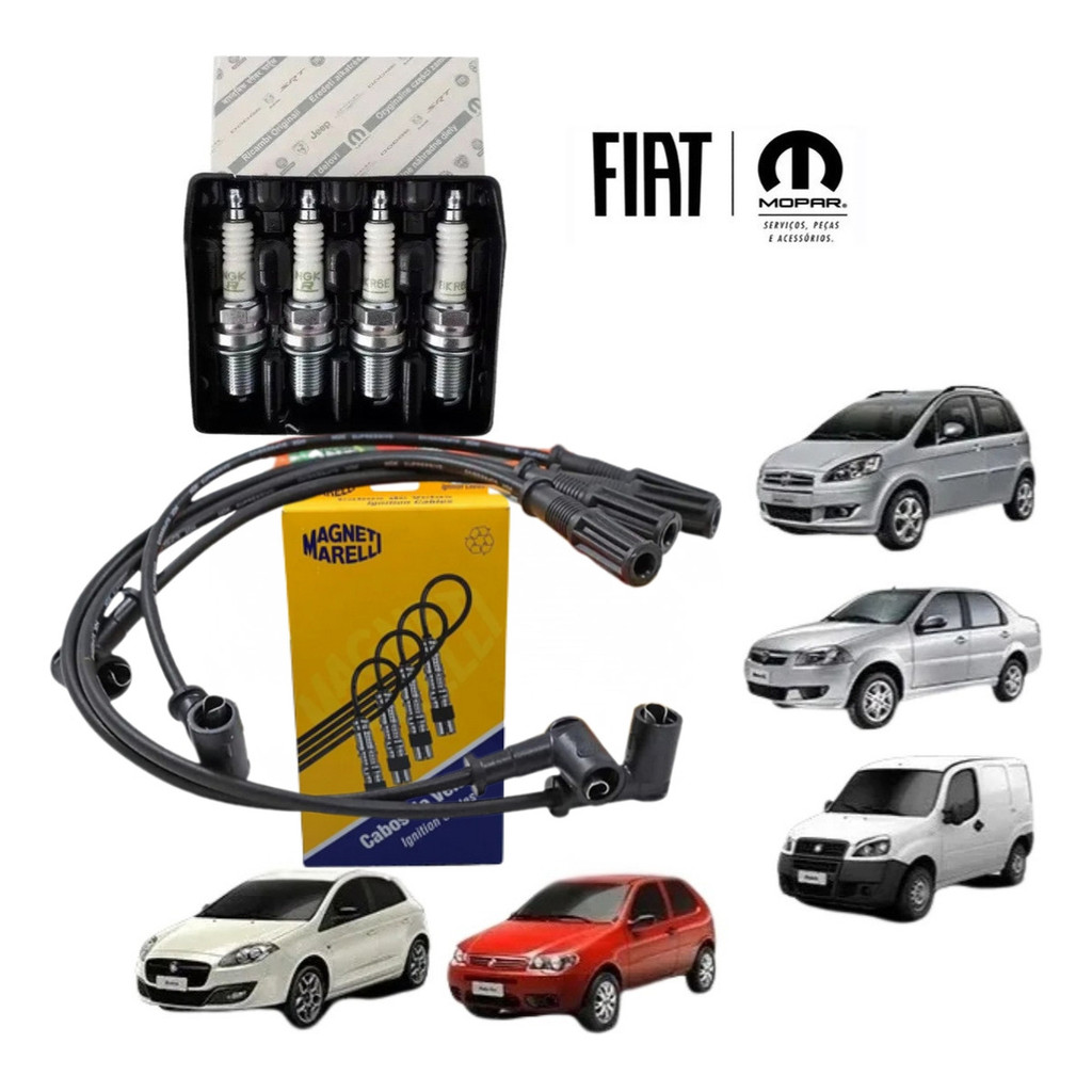 Kit Jogo Cabo E Vela Para Fiat Fire Palio Siena Strada Uno Fiorino