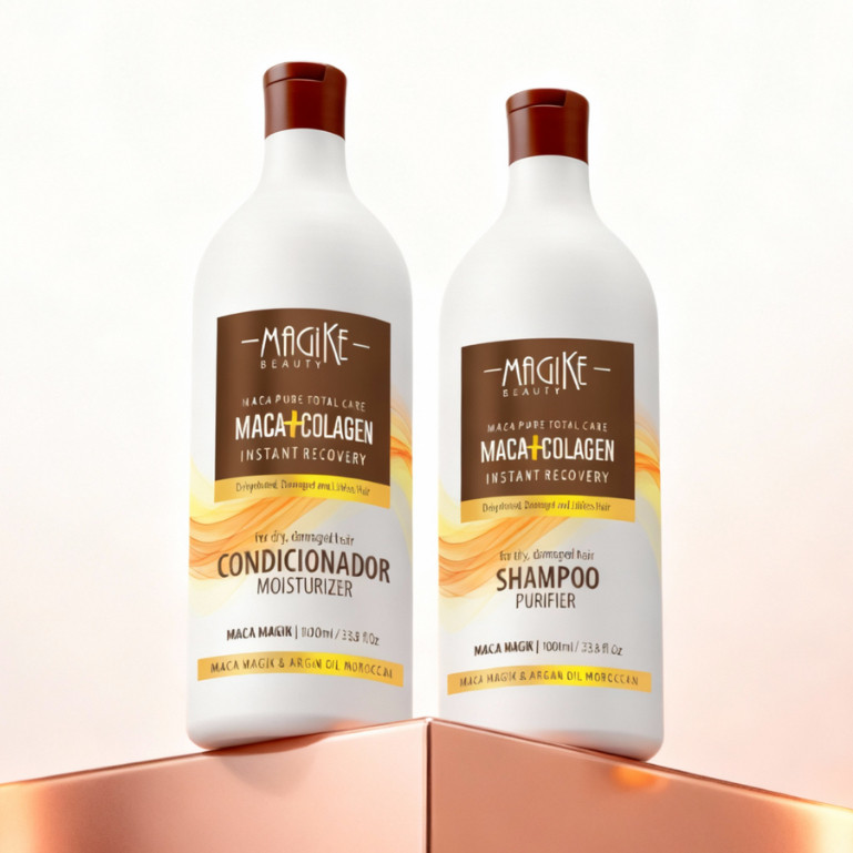 Kit Shampoo e Condicionador Magike Maca + Colágeno Instant Recovery 1L – Limpeza e Hidratação Profunda Capilar