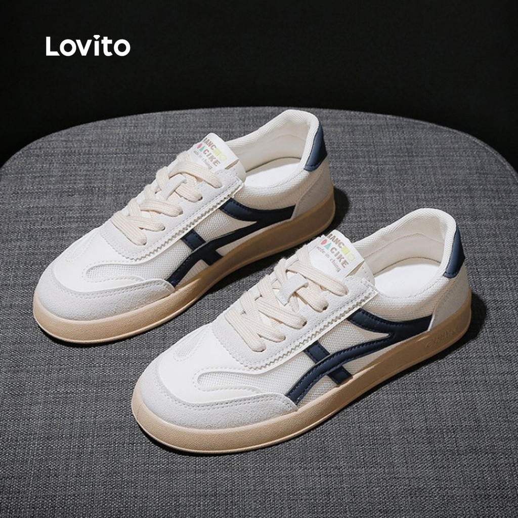 Lovito Tênis Casuais Respiráveis para mulheres LFA100080 em Oferta na Shopee