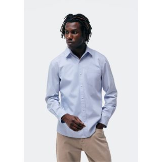 Camisa Básica Masculina Manga Longa Slim em Oferta na Shopee