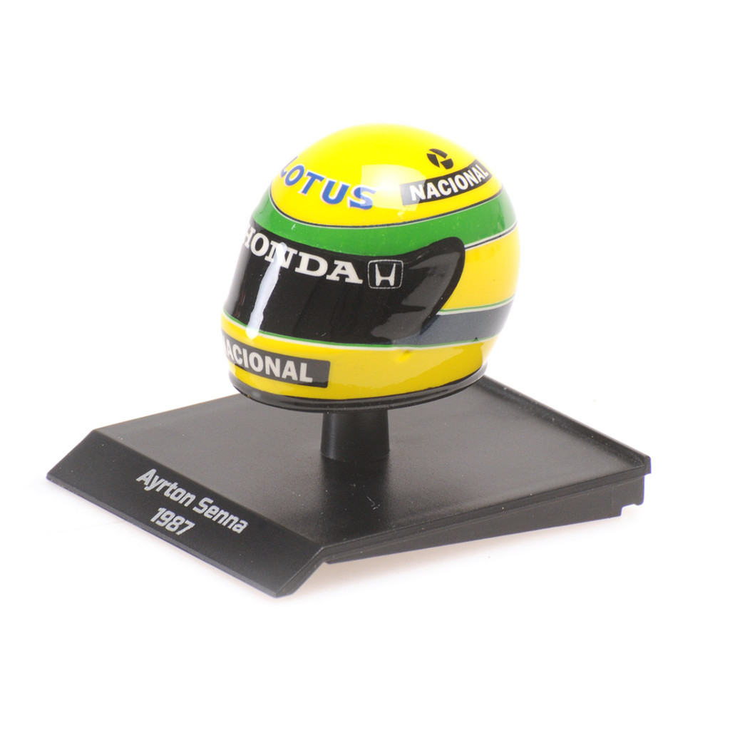 Miniatura Capacete Ayrton Senna 1987 - Lotus 99T - Minichamps - 1:10