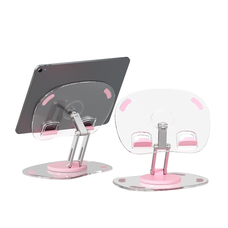 Suporte Para Celular e Tablet Transparente Ajustavél Rotatório 360° Escritorio Acrilico Dobravel em Oferta na Shopee