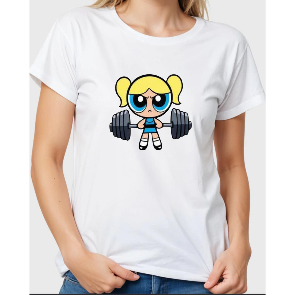 T-shirt Camiseta Premium CAMISETA SUPER PODEROSAS - LINDINHA NA ACADEMIA- UNISSEX - FEMININA - MASCULINA Envio Imediado 