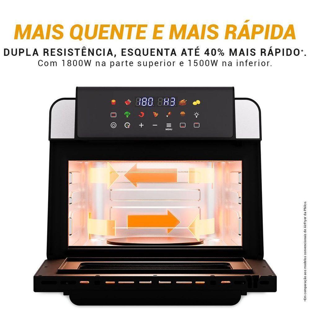 Air Fryer Oven Philco 15L Dupla Resistência 1800W PAF15B - 220V · foto 2