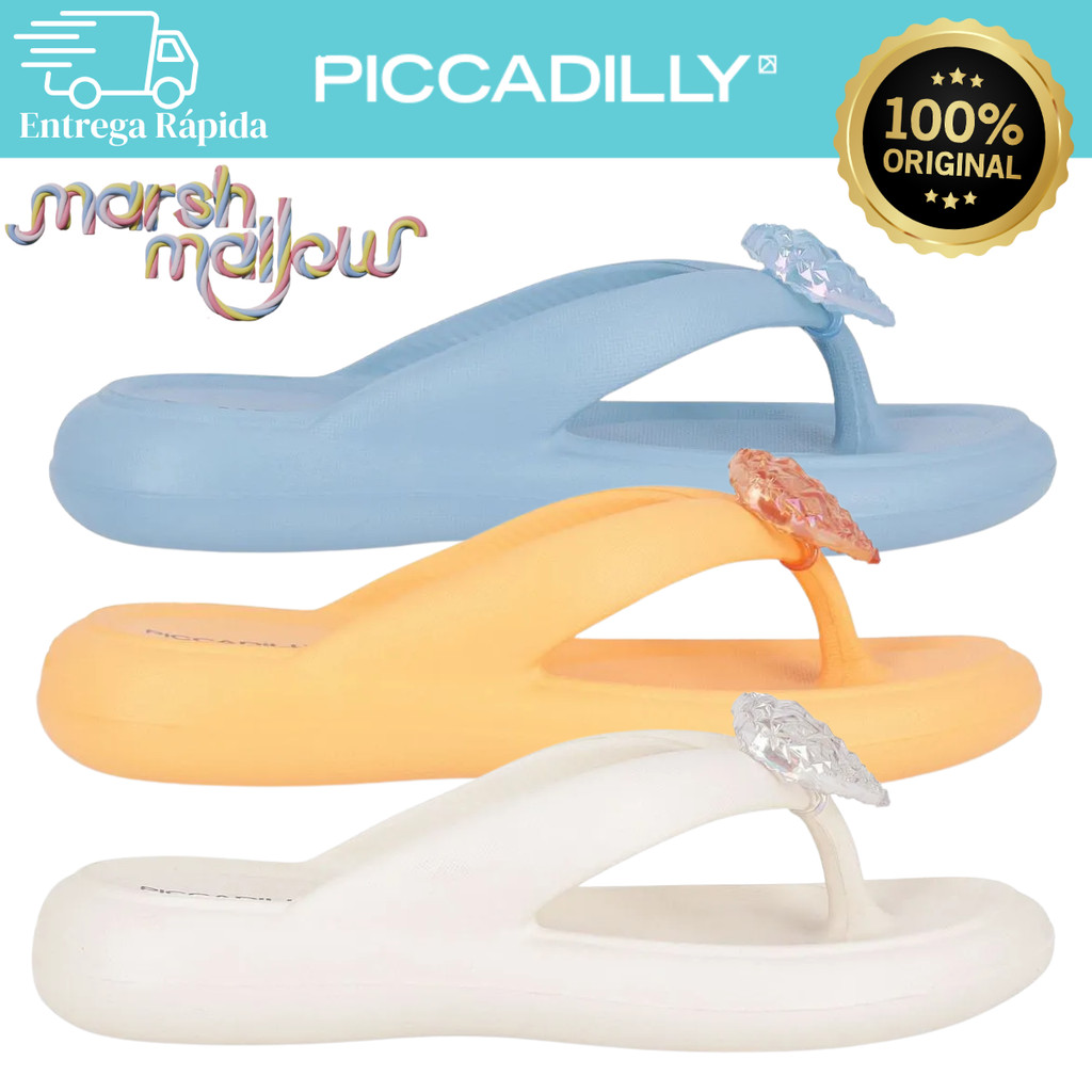 Chinelo Marshmallow Piccadilly Feminino Confortável Com Enfeite Removível Anatômico Antiderrapante