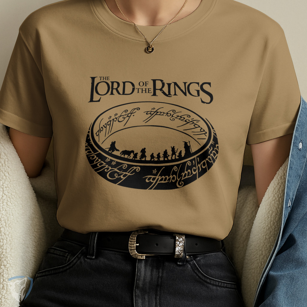 Camiseta O Senhor dos Anéis | Estampa Clássica do Um Anel e Sociedade do Anel Lord Premium