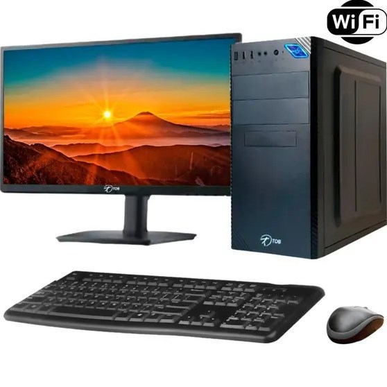 Computador Completo TOB Intel Core i3 SSD 240GB Memória 8GB Windows 11 Pro Trial + Teclado e Mouse + Monitor 19" Desktop