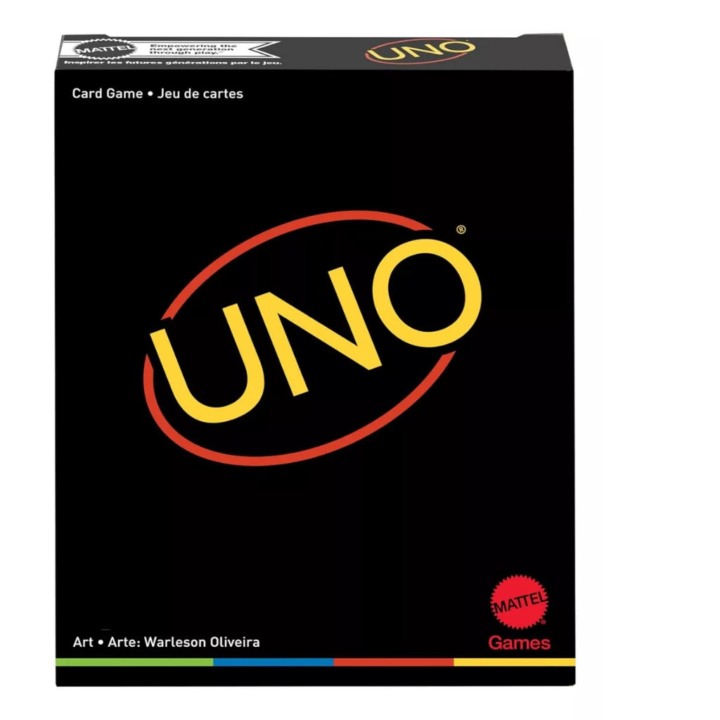 Uno Minimalista Preto Edição Limitada Design Exclusivo e Clássico Genérico Mattel Brinquedo de Cartas Jogo de Carta