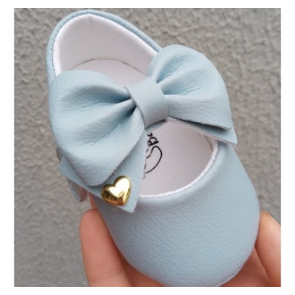 Sapatinho De Menina 4 Pares Rosa/azul Bebê /amarelo/branco