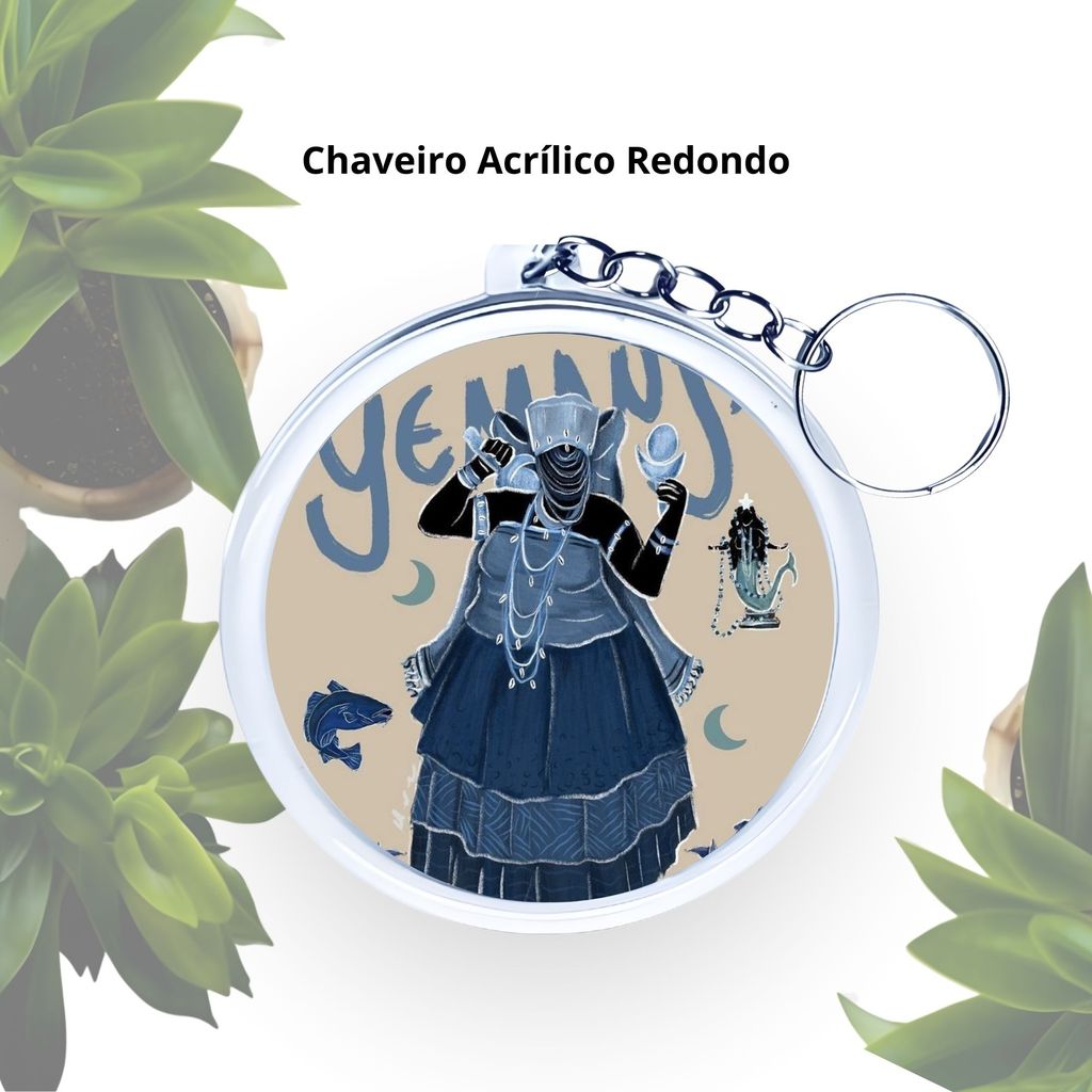 Kit Chaveiros Redondos Orixá Iemanjá Personalizados – Lembrancinhas Umbanda e Candomblé
