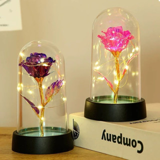 Rosa Encantada com Luz LED - Flor Eterna Decorativa em Cúpula de Acrílico em Oferta na Shopee