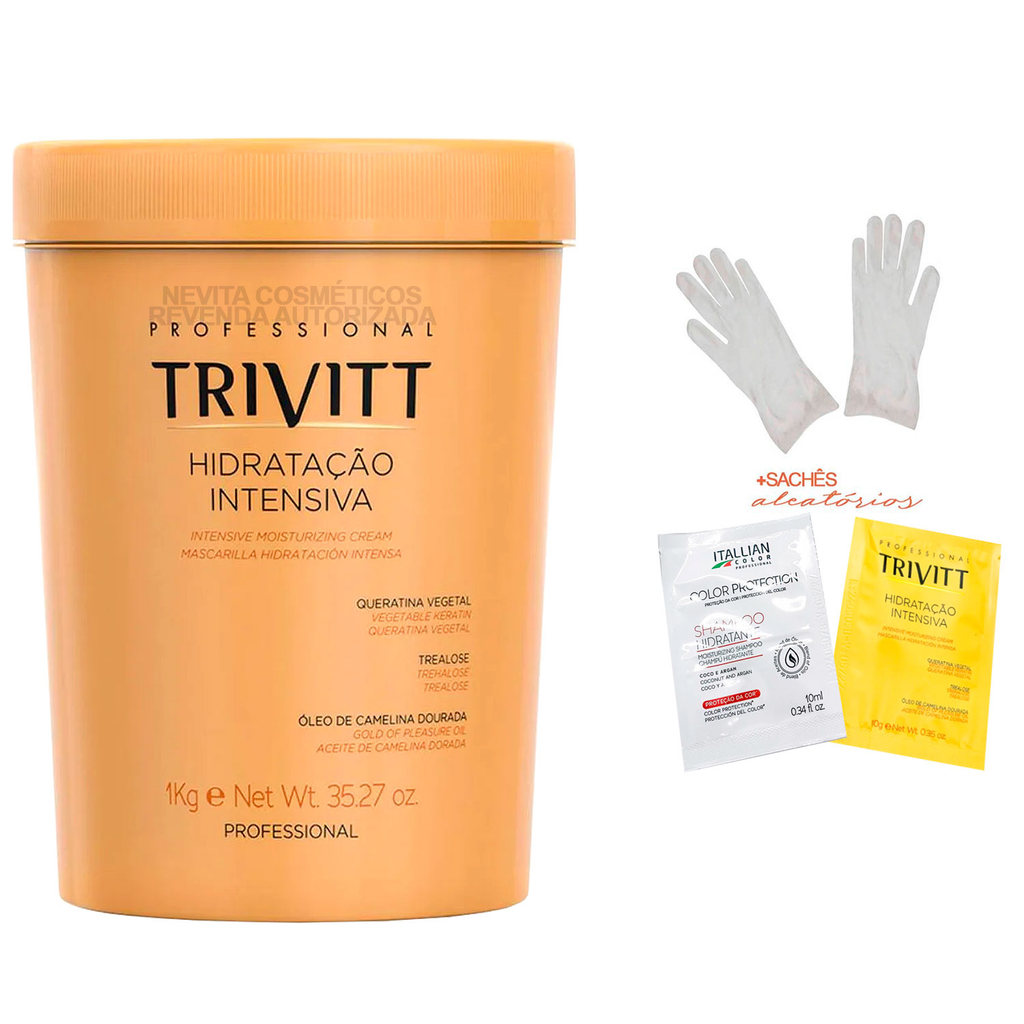 Trivitt Máscara Creme Hidratação Intensiva 1kg + Sachês/Luvas