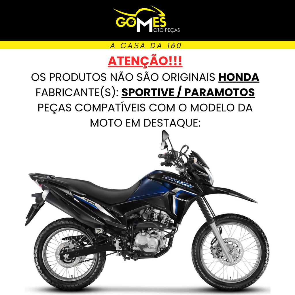 Kit Carenagem Nxr Bros 160 Modelo 2022 / 2024 / Asa do Tanque Frontal Aranha Bananinha Tampa Lateral