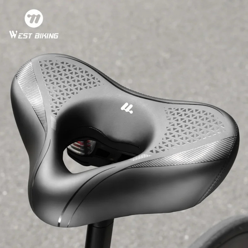 WEST BIKING Selim de Bicicleta com Absorção de Choque, Almofada Larga e Espessa para Ciclismo, Selim Confortável para Bi