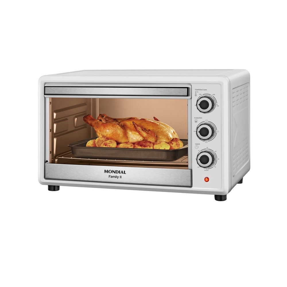 Forno Elétrico Mondial 42l Family Ii 1600w Frn-42-w Branco/inox em Oferta na Shopee
