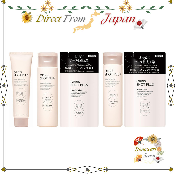 ORBIS Shot Plus Espuma De Lavagem 100g Loção 150mL Emulsão 80mL Recarga À Prova D'água Direto Do Japão