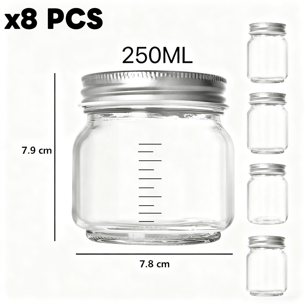 12 Potes de Vidro Armazenar Leite Materno ou Papinha com Graduação 250ml