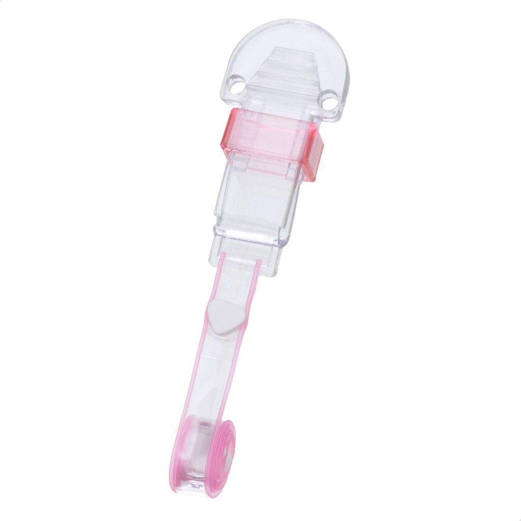 Prendedor de Chupeta Clip com Fita de Silicone Rosa Livre de BPA - Ninet