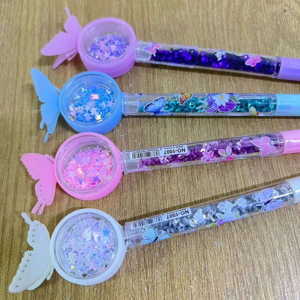 Caneta Gel Borboleta Cristal Lantejoula 0.5mm Sortidas - Papelaria Fofa em Oferta na Shopee