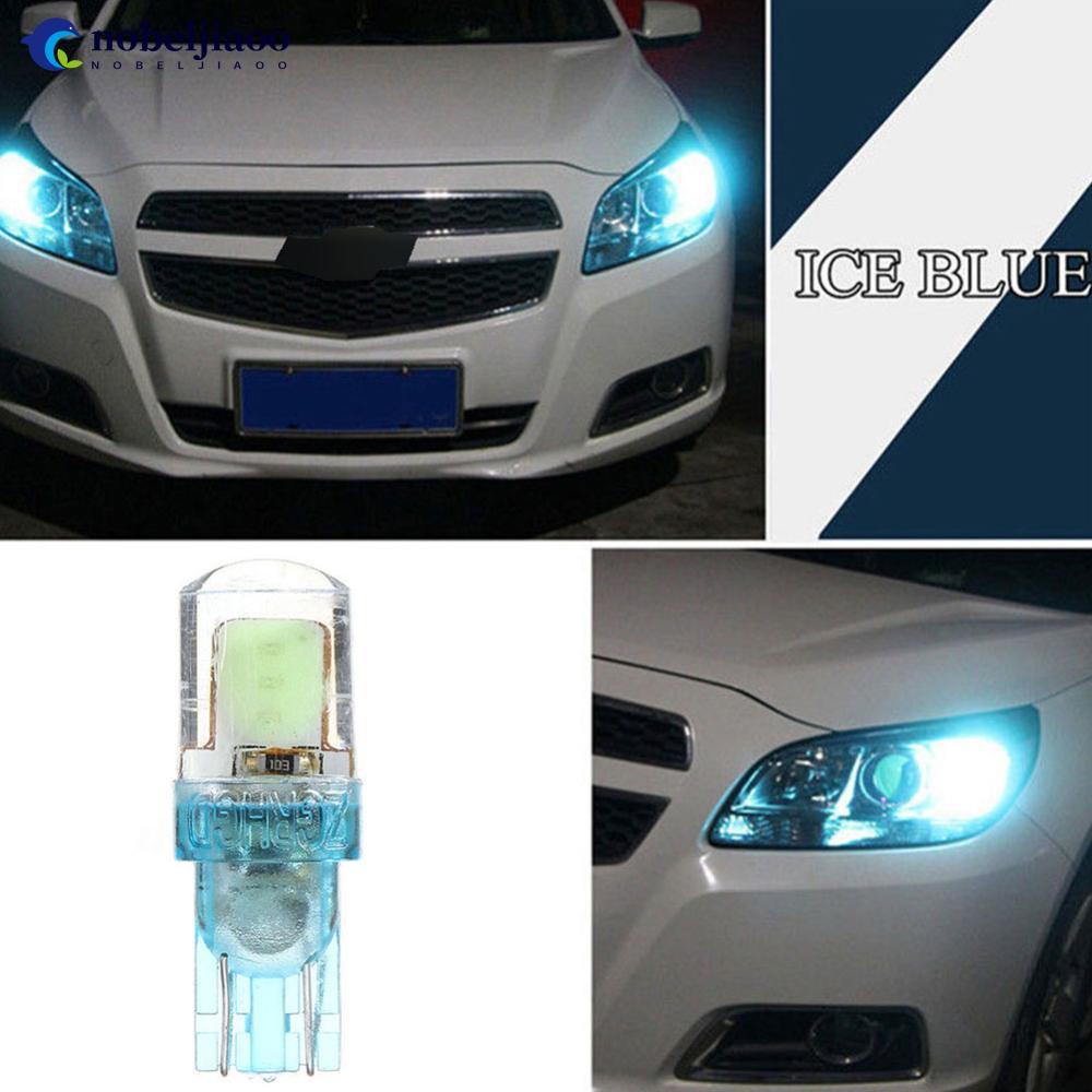 NOBELJIAOO 1 Pcs T10 COB LED Carro Super Brilhante Gelo Azul Sílica Placa De Licença Lâmpada 194 W5W H3T5